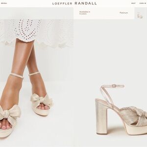 Loeffler Randall Platinum Metallic Knotted Platform Sandals